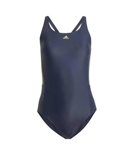 Maillot De Bain 1 Pièce Motif/style 3 Rayures Femme Bleu Encre Adidas