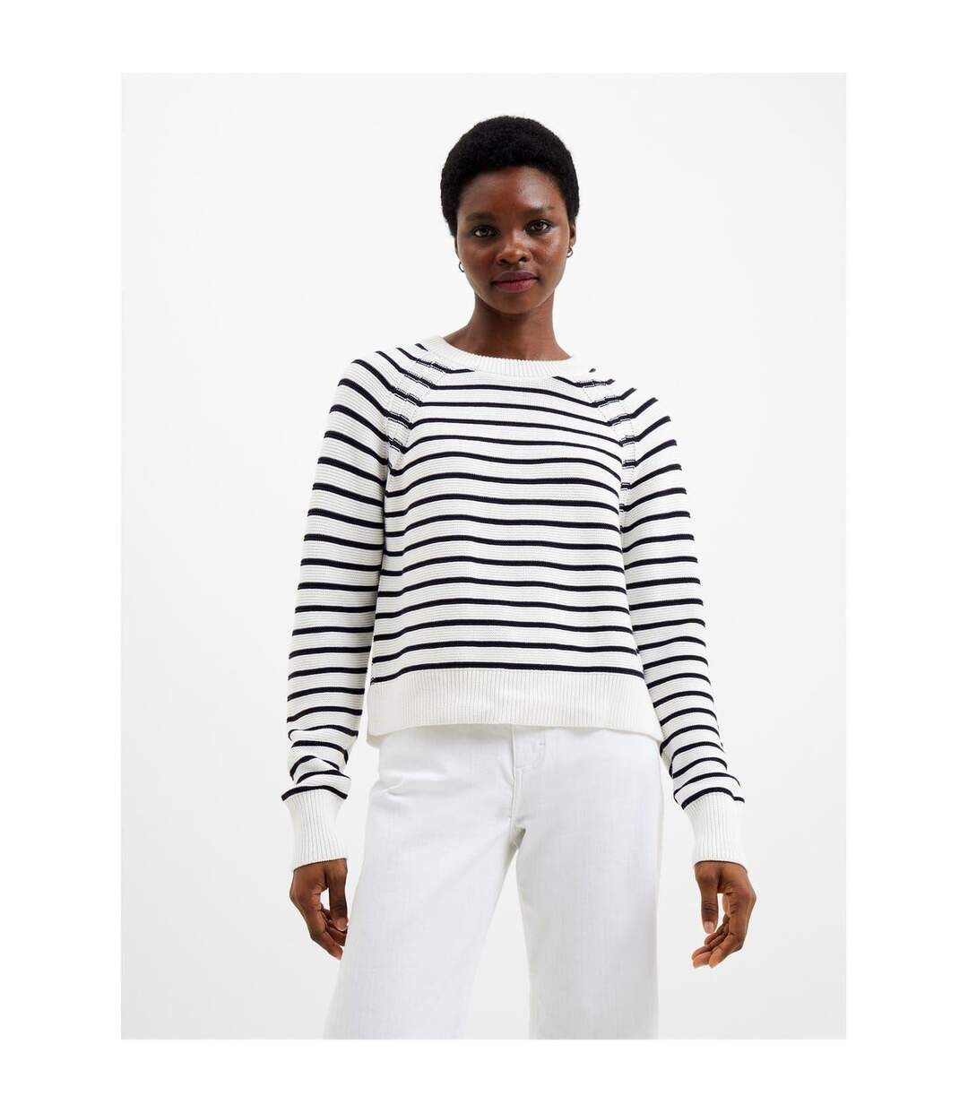 Pull Lillie Mozart Femme Blanc Bleu French Connection-4