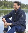 Men's Fleece Full Zip Winter Jacket - Sherpa Lining - Navy Atlas For Men