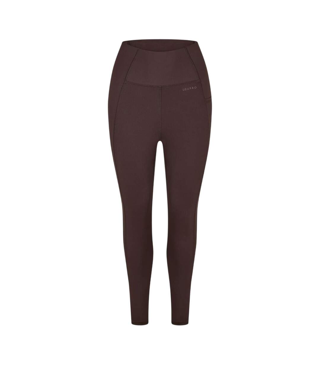 Womens/ladies Core High Rise Leggings Espresso USA Pro-1