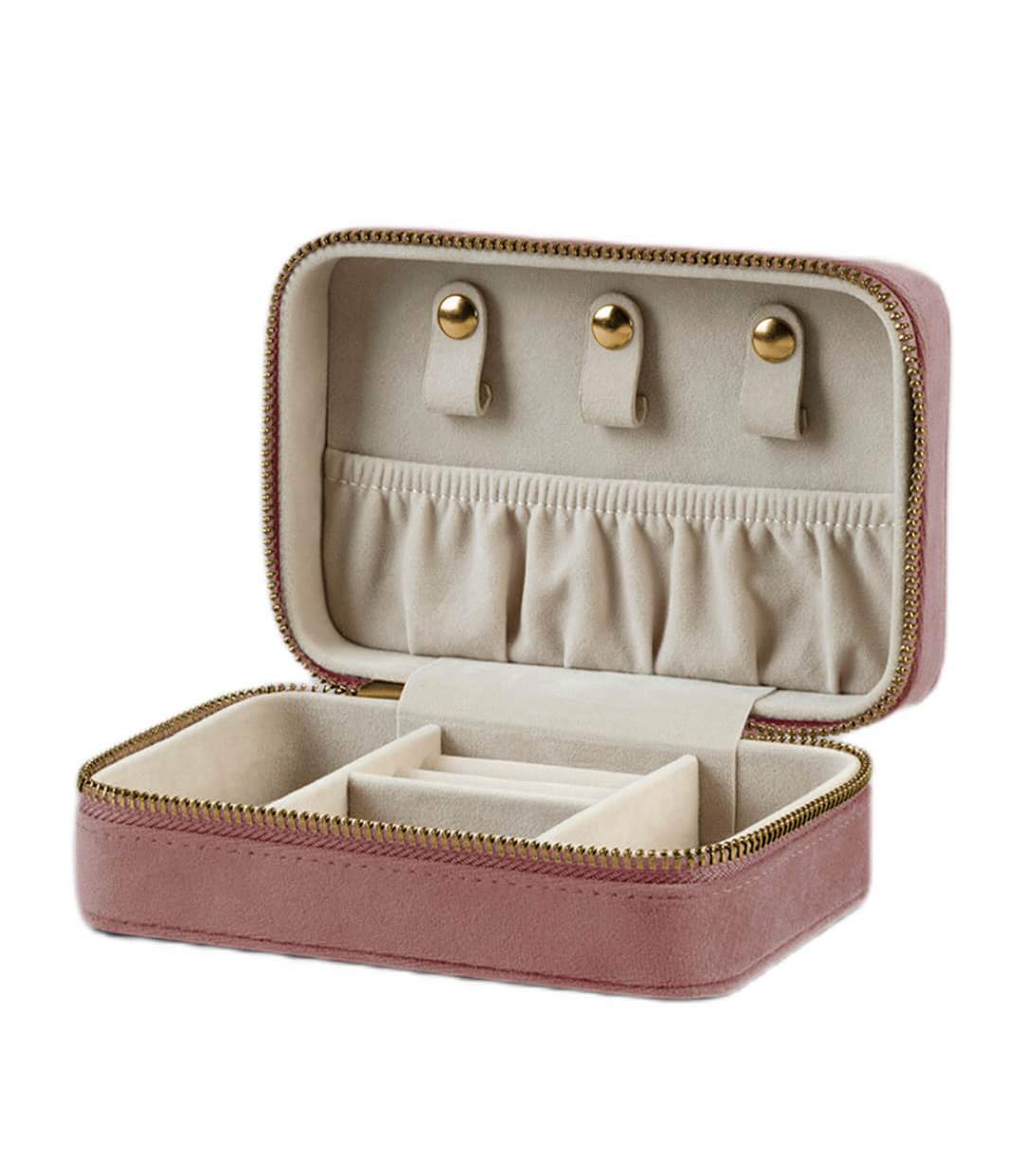 Velvet Travel Jewellery Box One Size Rose Quartz Bagbase-2