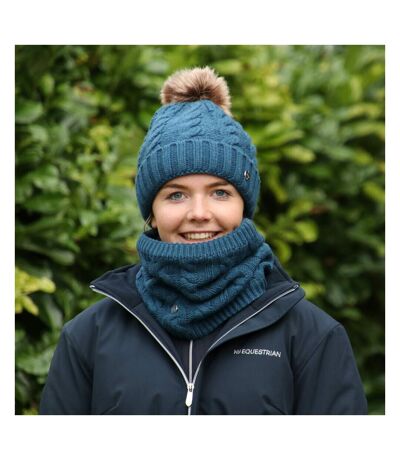 Unisex Adult Melrose Cable Knit Beanie Petrol Blue HyFASHION