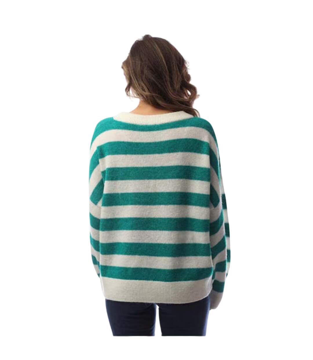 Womens/ladies Knitted Relaxed Fit Drop Sleeve Sweater Top Brown Boss-3
