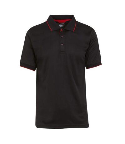 Mens navigate short-sleeved polo shirt black/classic red Regatta