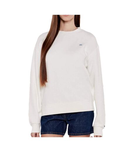 Sweat blanc femme tommy hilfiger contrast - l
