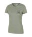 Womens/ladies lake district sunset t-shirt khaki green Mountain Warehouse-4