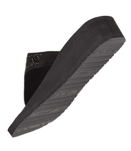Isotoner Tongs femme à talon 4 cm, tiges larges et perlées