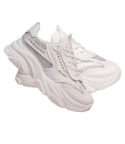 Womens/ladies groove diamante chunky sneakers white Where´s That From