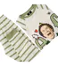 Ensemble De Pyjama Long Manches Longues Motif/style Rayé Homme Blanc Vert Elf-3