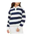 Haut De Rugby Manches Longues Motif/style Rayures Horizontales Femme Bleu Marine Crème Brave Soul-2