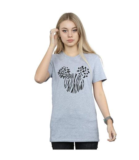 Disney Femme/Les femmes Mickey Mouse Animal Coton Boyfriend T-Shirt (Gris sportif) - UTBI38154
