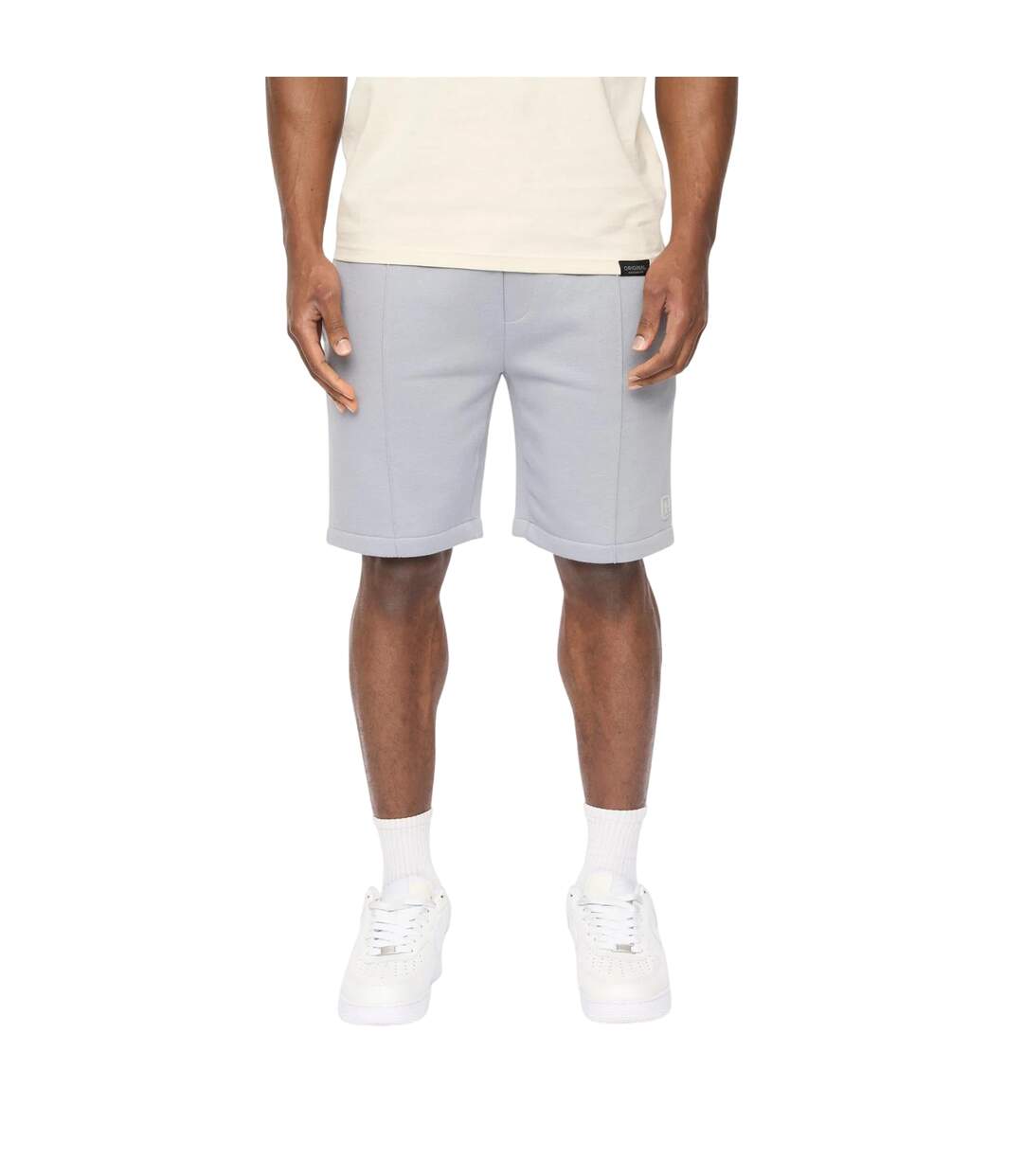Mens Bardon Casual Shorts Steel Blue Crosshatch-2