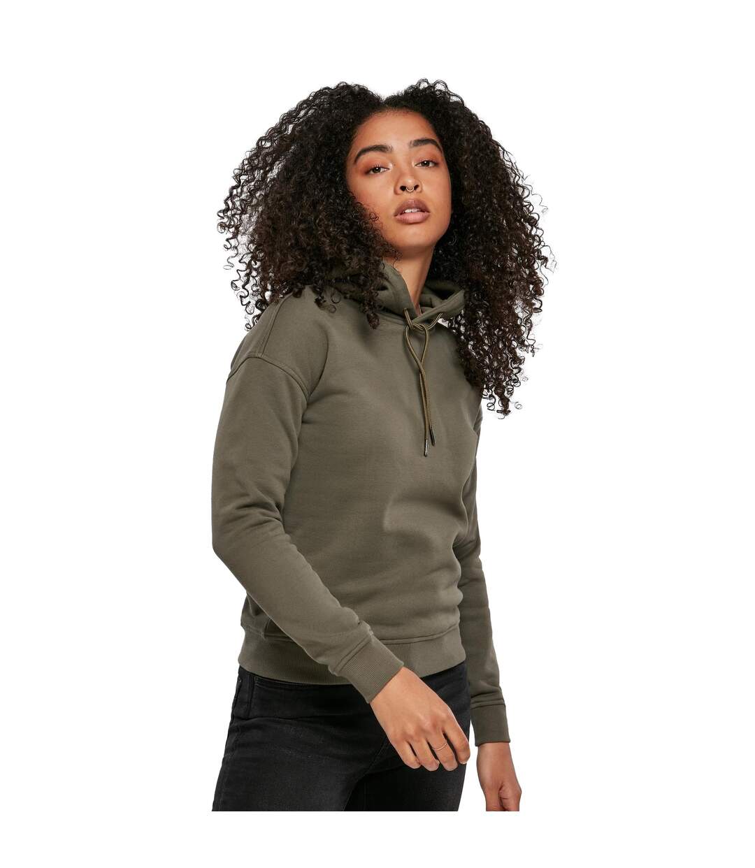 Sweat À Capuche Femme Olive Urban Classics-3