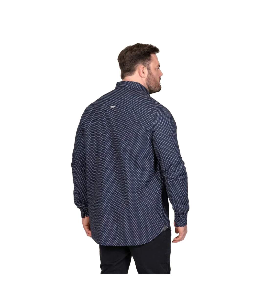 Mens Powell D555 All-over Print Kingsize Shirt Navy Duke-3