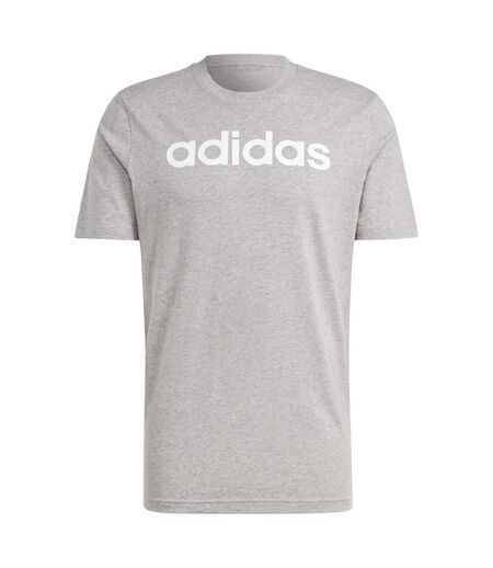 T-shirt Style Logo Brodé Essentials Linear Homme Gris Argenté Adidas