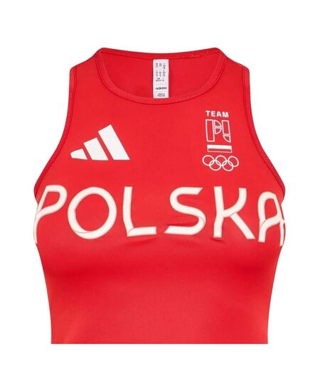 Womens/ladies Poland Olympic Team Slim Tank Top Better Scarlet Adidas