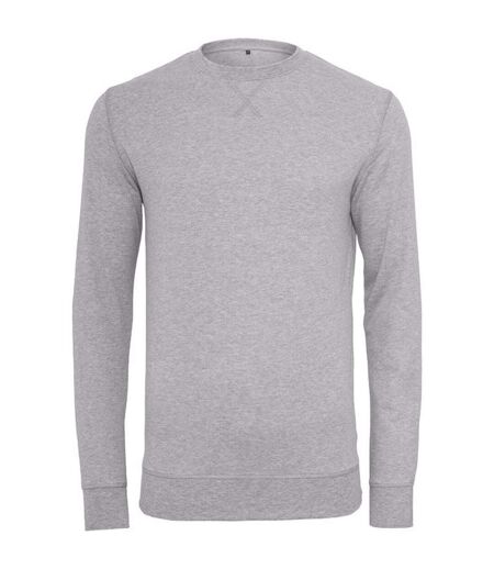 Build Your Brand Mens Plain Light Crewneck Sweater (Heather Gray) - UTRW5682
