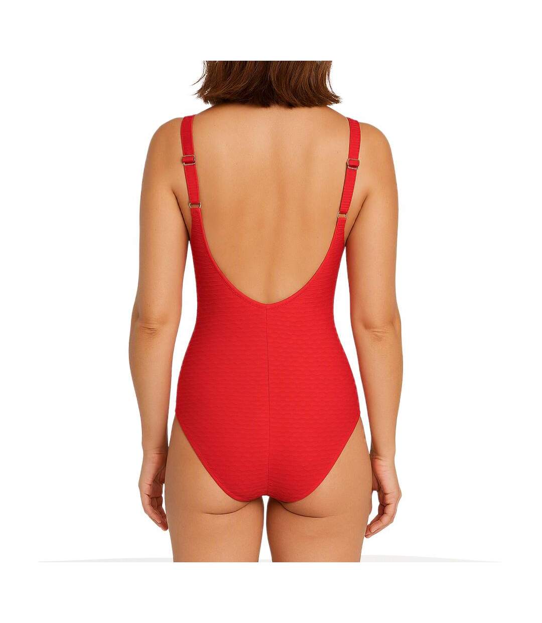 Maillot de bain 1 pièce rouge femme grain de sable eva-2