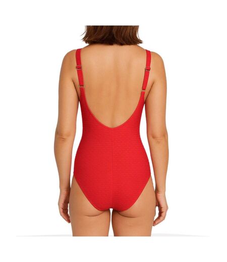 Maillot de bain 1 pièce rouge femme grain de sable eva