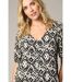Blouse femme ample col V avec boutons et manches papillon EHOMA-3