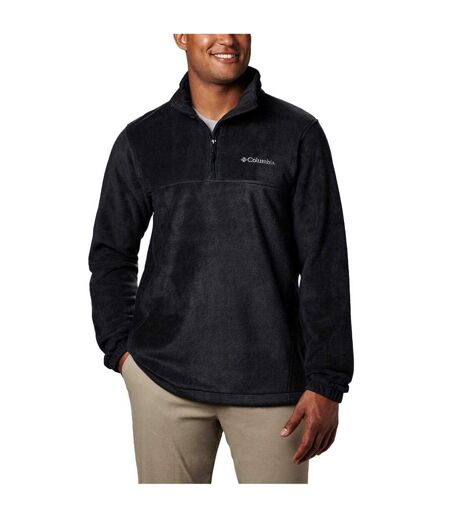 Mens Steens Fleece Quarter Zip Tailored Long-sleeved Sweatshirt Black Columbia