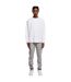 Build Your Brand Mens Cut-On Oversized Long-Sleeved T-Shirt (White) - UTRW8512