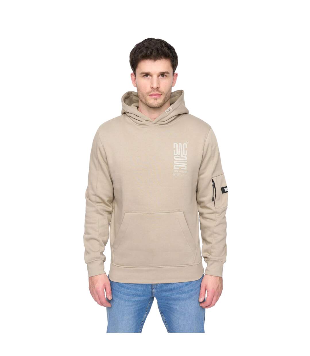 Mens tremake hoodie light pebble Duck and Cover-1