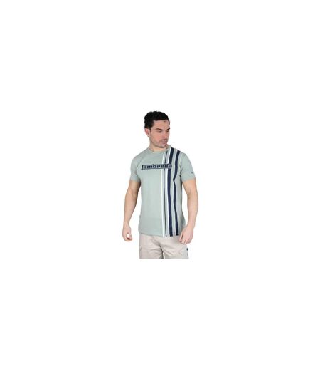 Mens Racing Stripe T-shirt Iceberg Green Lambretta