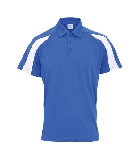 Polo Motif/style Contrasté Cool Homme Bleu Roi Blanc Just Cool