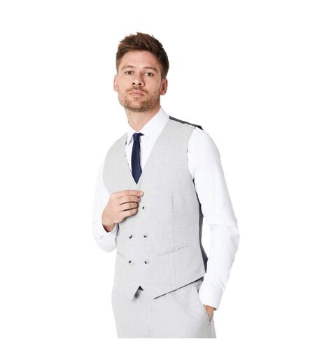 Mens heathered slim wedding waistcoat grey Burton