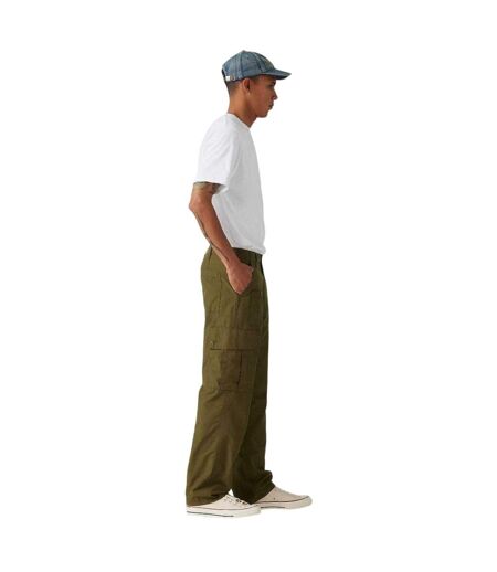 Mens Parachute Mid Rise Straight Leg Cargo Trousers Dark Olive Levis