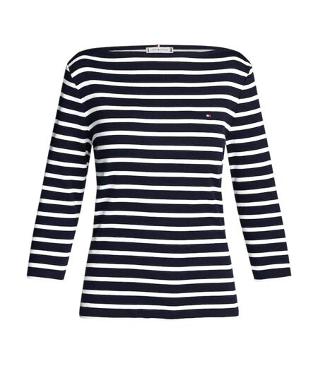 T-shirt Motif/style Rayé Femme Bleu Marine Tommy Hilfiger