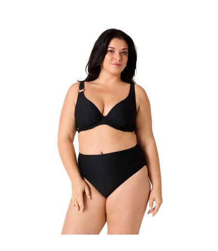 Culotte de bain taille haute noire Désinvolte