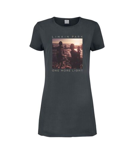 Womens/ladies one more light linkin park t-shirt dress charcoal Amplified