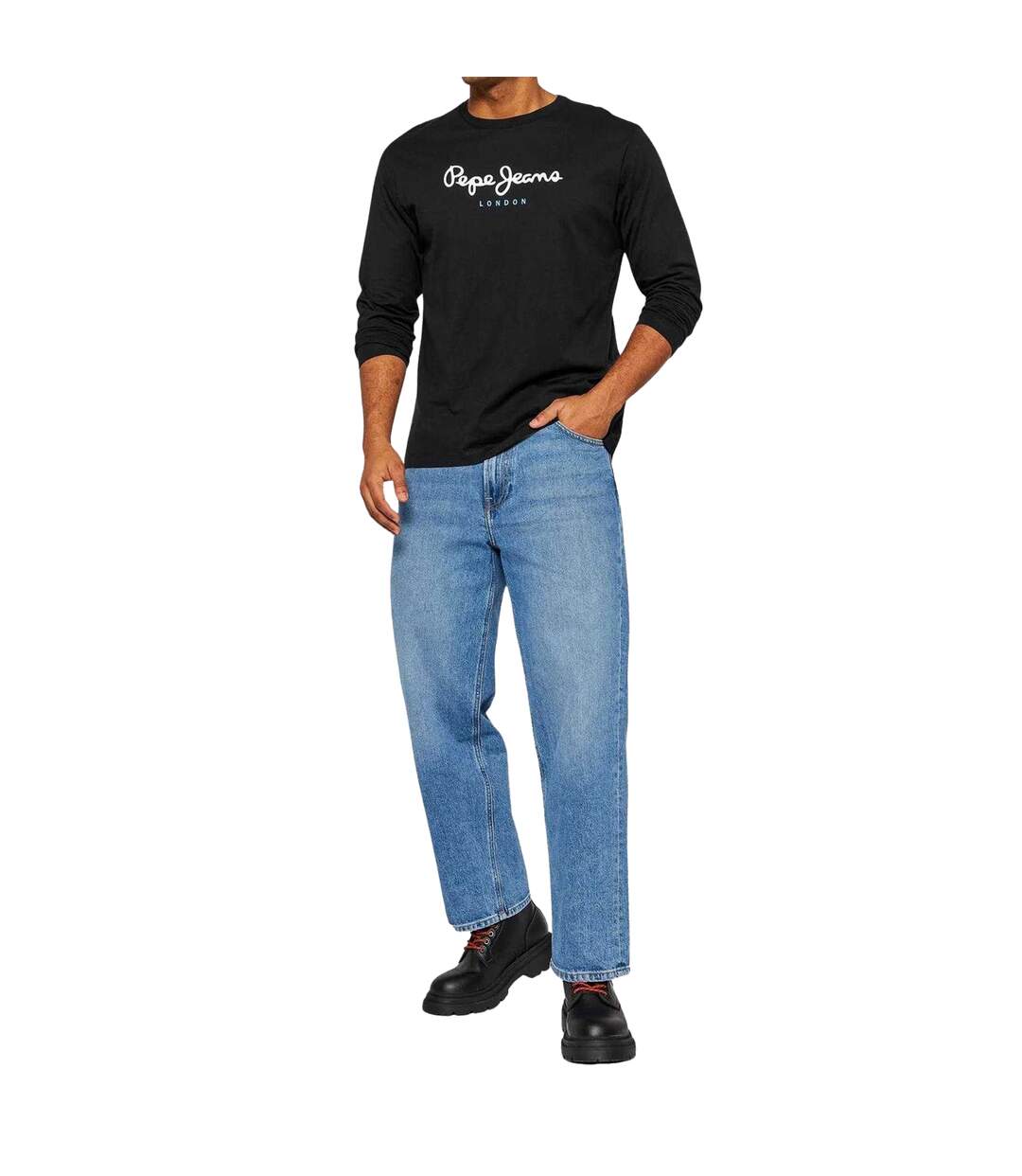 T-shirt Manches Longues Homme Noir Pepe Jeans-4