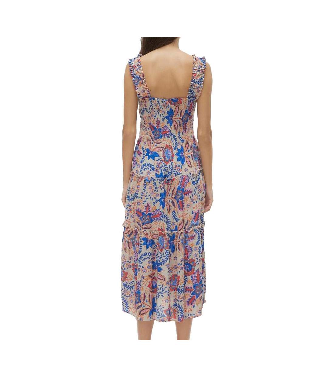 Robe bleu/beige/rose femme vero moda menny-2