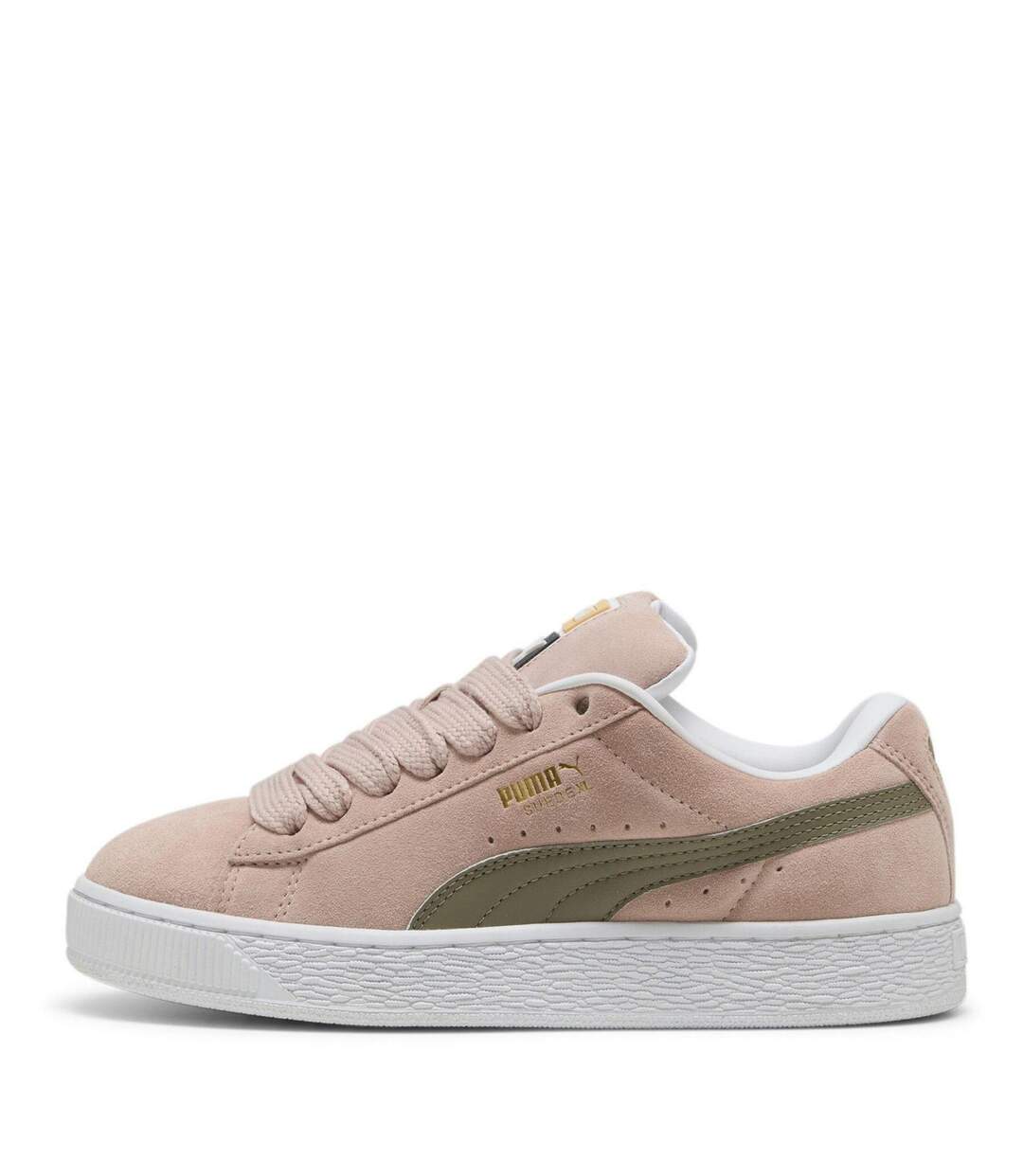 Womens/ladies Xl Leo Leopard Print Suede Trainers Pink White Puma-2