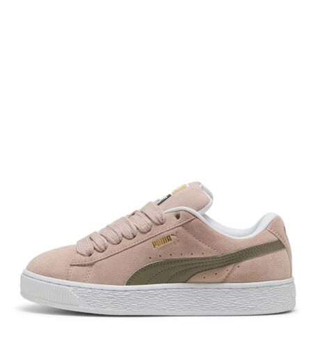 Womens/ladies Xl Leo Leopard Print Suede Trainers Pink White Puma