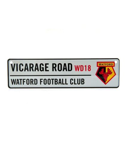 Watford FC - Panneau de fenêtre VICARAGE ROAD (Gris / Noir / Rouge) (7 cm x 26 cm) - UTTA9430