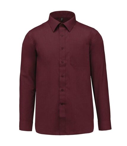 Chemise popeline manches longues - Homme - K545 - rouge vin