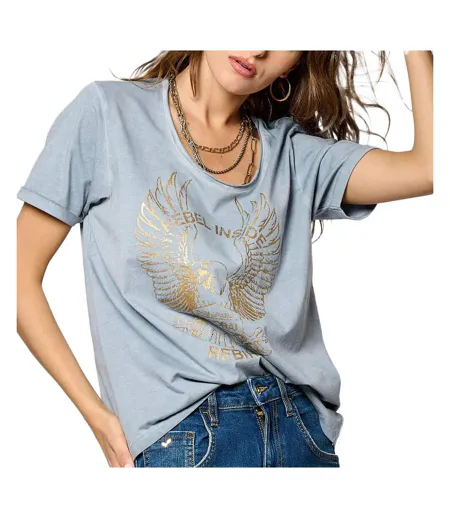 T-shirt bleu femme kaporal solar