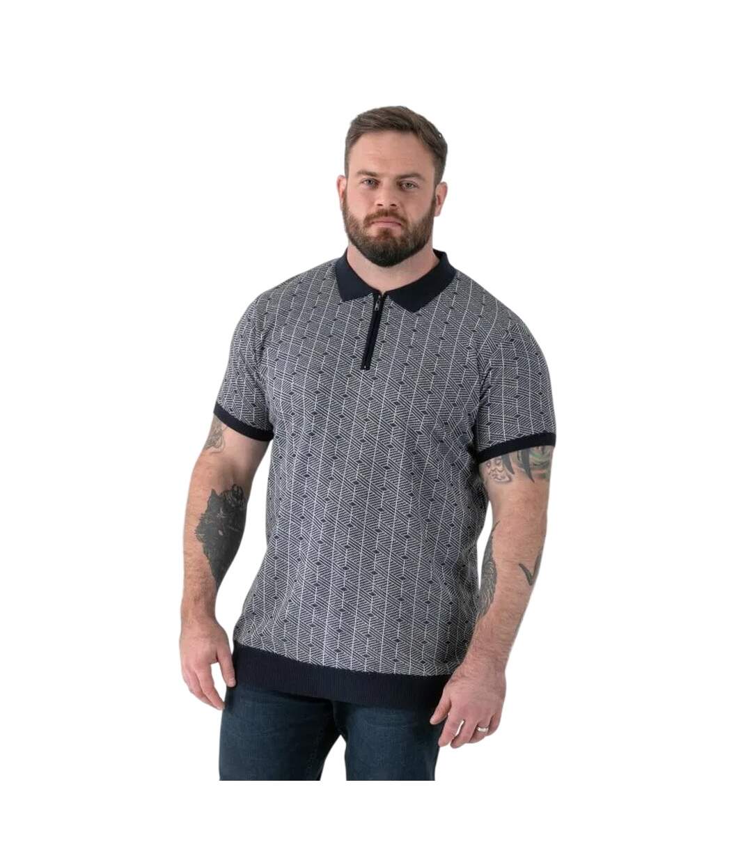 Polo Motif/style Tricoté Perry Homme Bleu Marine Duke-4