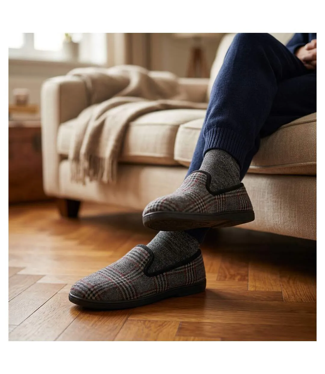 OZABI Pantoufles Homme Charentaises Chaudes Antidérapantes-2