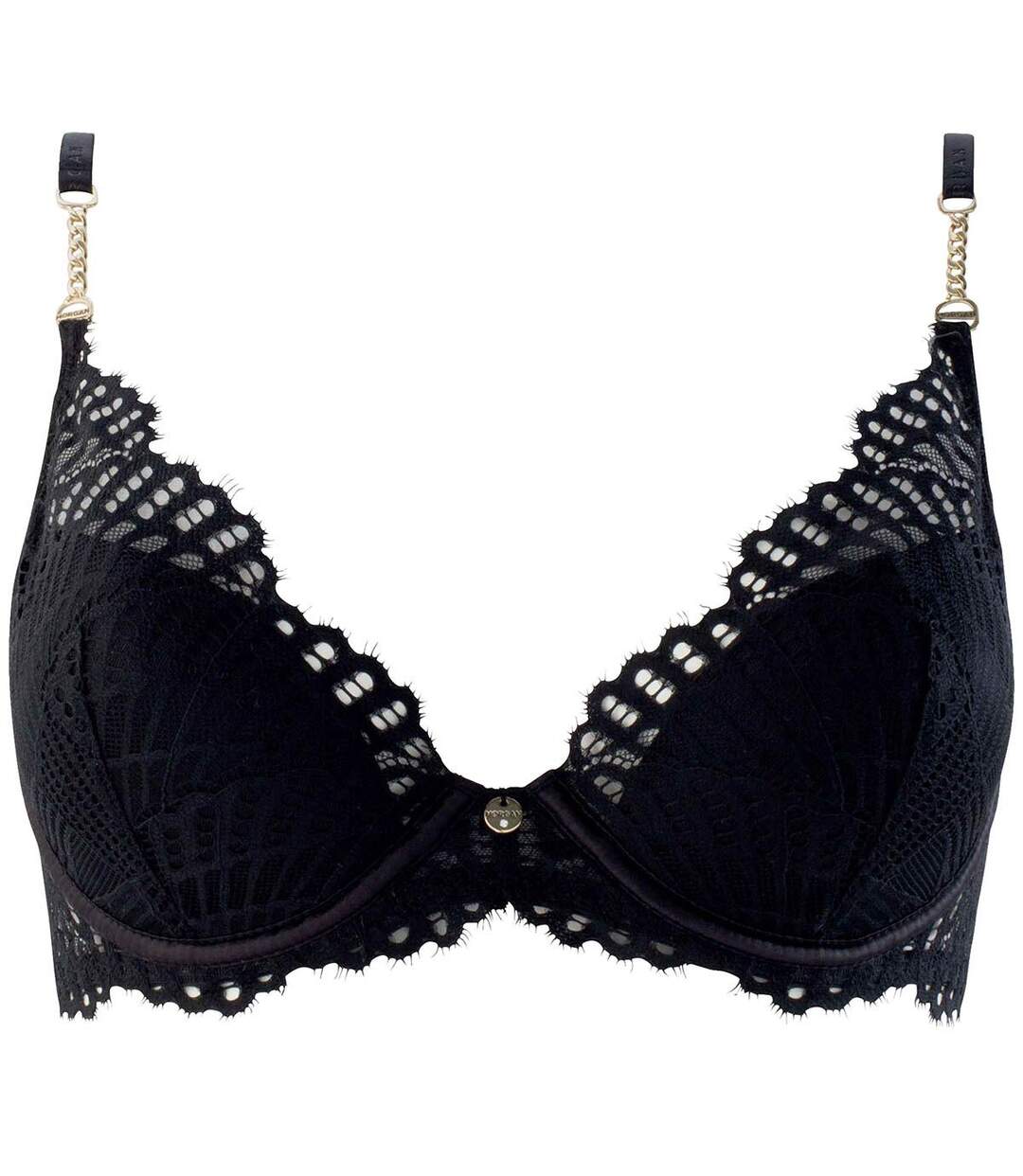 Soutien-gorge ampliforme coque moulée noir Ava dentelle