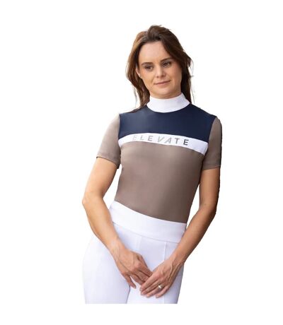 Womens/ladies elevate allure show shirt navy/fossil/white Hy