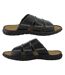 Mens Summer Beach Leather Slip On Slippers-3