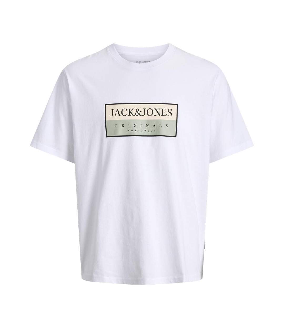 T-Shirt blanc homme jack & jones frederiksberg-1