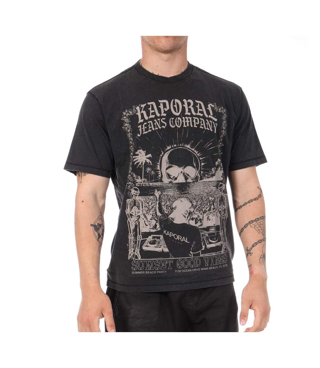 T-shirt noir homme kaporal tod-1