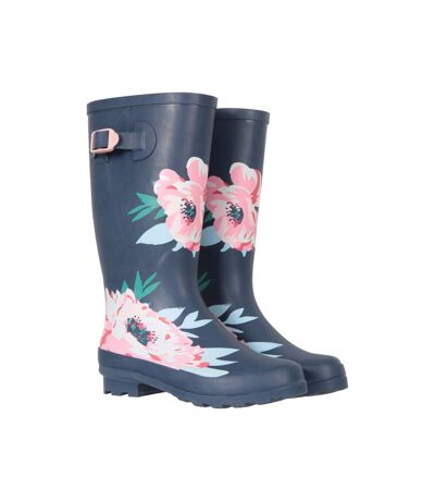 Mountain Warehouse Womens/Ladies Floral Buckle Tall Galoshes (Navy) - UTMW2238