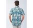 Chemise homme été casual LORENZO motif fleuri bleu Coton Du Monde-2